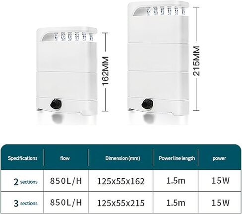 ZSPET 850L/H Low Water Filter with 2 Sponges &Bio Ball, 3-in-1 Water Circulation Amphibian Turtle Tank Filter, for 5-20 Gallon Turtle Tanks, Reptile Frog in Kuwait