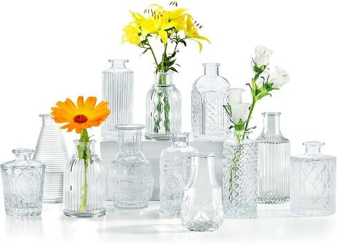 مجموعة مزهرية زجاجية 20 قطعة مزهريات برعم صغيرة مزهريات زجاجية شفافة لزهرة مزهريات برعم شفافة بكميات كبيرة مزهريات صغيرة مزهريات شفافة لديكور الطاولة مزهرية زجاجية عتيقة لحفل زفاف ريفي مكتب ديكور طاولة المنزل in Kuwait