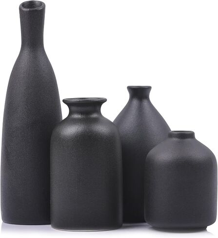 Multi-Color Ceramic Small Bud Vases Set of 4, White Yellow Orange Blue Vase, Modern Minimalism Style Vases for Rustic Home Decor, Ideal Decorative Vases for Living Room, Dining Room, Mantel, Entryway in Saudi Arabia