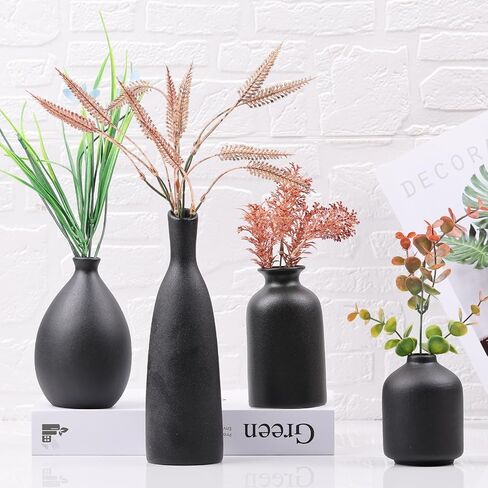 Multi-Color Ceramic Small Bud Vases Set of 4, White Yellow Orange Blue Vase, Modern Minimalism Style Vases for Rustic Home Decor, Ideal Decorative Vases for Living Room, Dining Room, Mantel, Entryway in Saudi Arabia