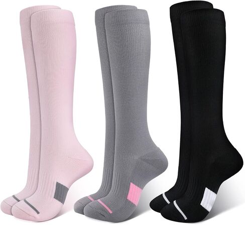 Shinymoon 3 Pairs Maternity Compression Socks for Women 25-30 mmHg Pregnancy Sock Stocking Knee High Maternity Compression Stockings for Pregnancy, 3 Colors in Saudi Arabia