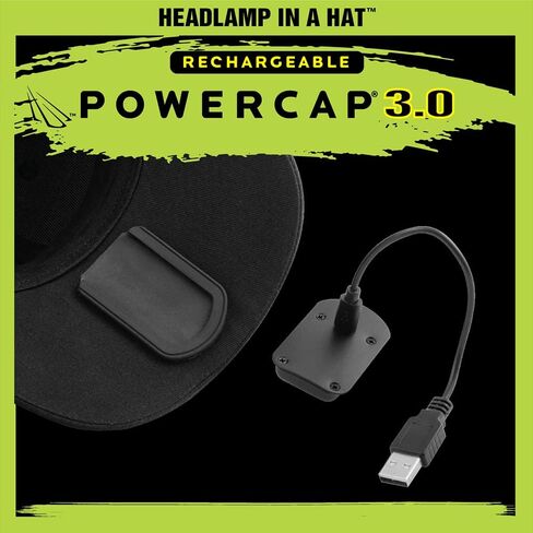 ضوء قبعة Panther Vision LED - قبعة بيسبول POWERCAP 3.0 USB قابلة لإعادة الشحن مع ضوء مدمج - ضوء LED مع مصباح أمامي فائق السطوع وتصنيف IPX4 للجري والتخييم - مقاس واحد in Kuwait