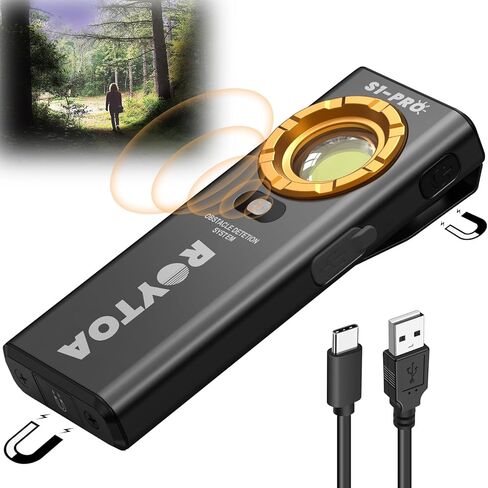 Mini Flashlight, Rechargeable Flashlights 300 Lumens Pocket EDC Flashlight with Magnetic Base Small Handheld Flashlight with Clip for Camping, Outdoor, Emergency in Saudi Arabia