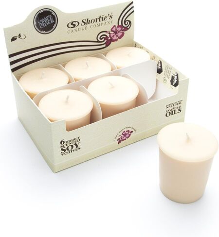 Vanilla Bean Soy Votive Candles - Scented with Natural Fragrance Oils - 6 Beige Natural Votive Candle Refills - Bakery & Food Collection in Saudi Arabia