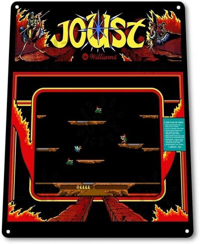 لافتة معدنية من القصدير مطبوع عليها Keviewly Joust Classic Balally Midway Arcade Marquee لغرفة الألعاب - 20.32 سم × 30.48 سم in Kuwait