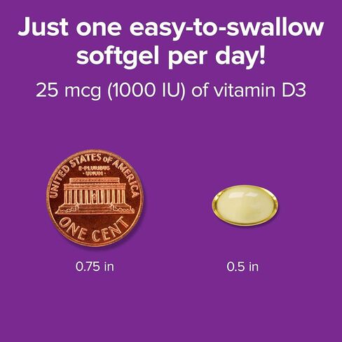 Webber Naturals Vitamin D3 Softgel, 1,000 IU, 425 Count, for Immune Heath and Support for The Development and Maintenance of Bones and Teeth, Non GMO and Gluten Free in Saudi Arabia