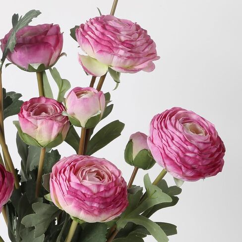 White Artificial Ranunculus Flowers Bouquets,18 Heads Vintage Silk Flowers Buttercup Long Stems Fake flower bouquets Arrangement for Wedding Bride Centerpiece Floral Party Home Office Decor(White) in Saudi Arabia