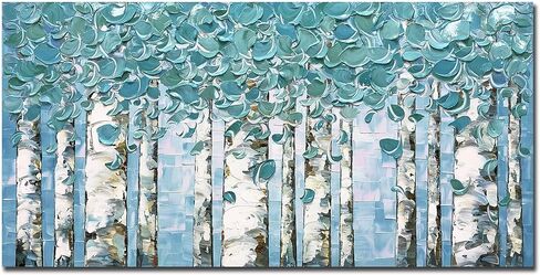 V-Inspire، 24x48 بوصة حديثة تجريدية لوحة زيتية فنية شجرة مرسومة باليد على قماش جدار الفن التجريدي فن الخشب داخل مؤطر شنقا جدار الديكور in Kuwait