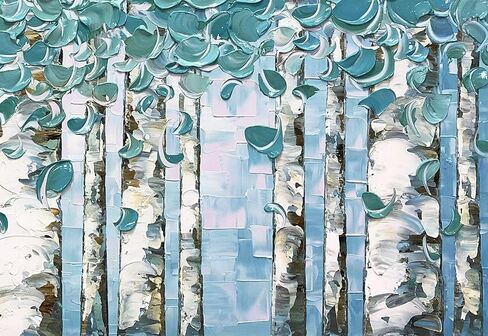 V-Inspire، 24x48 بوصة حديثة تجريدية لوحة زيتية فنية شجرة مرسومة باليد على قماش جدار الفن التجريدي فن الخشب داخل مؤطر شنقا جدار الديكور in Kuwait