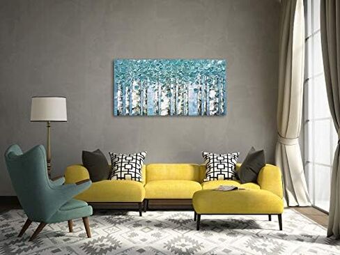 V-Inspire، 24x48 بوصة حديثة تجريدية لوحة زيتية فنية شجرة مرسومة باليد على قماش جدار الفن التجريدي فن الخشب داخل مؤطر شنقا جدار الديكور in Kuwait