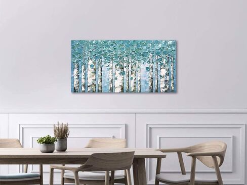 V-Inspire، 24x48 بوصة حديثة تجريدية لوحة زيتية فنية شجرة مرسومة باليد على قماش جدار الفن التجريدي فن الخشب داخل مؤطر شنقا جدار الديكور in Kuwait