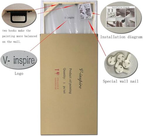 V-Inspire، 24x48 بوصة حديثة تجريدية لوحة زيتية فنية شجرة مرسومة باليد على قماش جدار الفن التجريدي فن الخشب داخل مؤطر شنقا جدار الديكور in Kuwait