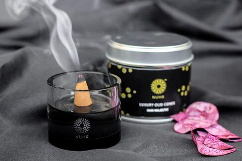 مجموعة NUHR Home مكونة من 20 مخروطًا فاخرًا من بخور العود المهيب، مصنوعة من خشب العود الطبيعي الأصلي للعلاج بالروائح العطرية والانتعاش والتأمل وتخفيف التوتر in Kuwait