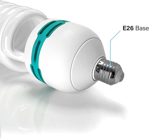 LimoStudio (4 عبوات) مصابيح CFL بقدرة 125 وات، 6000 كلفن، أقصى سطوع 5950 لومن، فلورسنت مدمج كامل الطيف، لون محايد لضوء النهار لإضاءة استوديو الصور والفيديو، AGG3237 in Kuwait