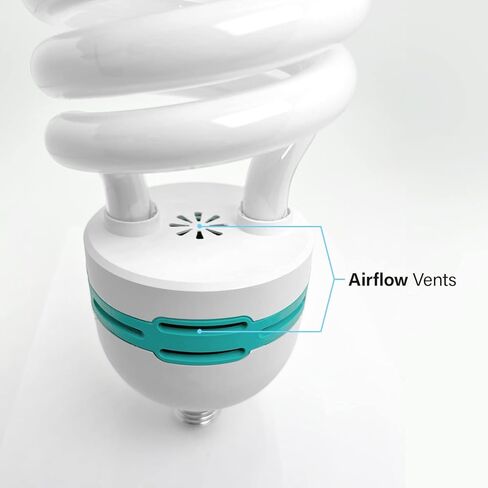 LimoStudio (4 عبوات) مصابيح CFL بقدرة 125 وات، 6000 كلفن، أقصى سطوع 5950 لومن، فلورسنت مدمج كامل الطيف، لون محايد لضوء النهار لإضاءة استوديو الصور والفيديو، AGG3237 in Kuwait