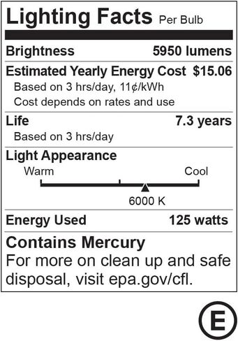LimoStudio (4 عبوات) مصابيح CFL بقدرة 125 وات، 6000 كلفن، أقصى سطوع 5950 لومن، فلورسنت مدمج كامل الطيف، لون محايد لضوء النهار لإضاءة استوديو الصور والفيديو، AGG3237 in Kuwait