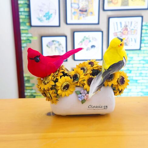 Artificial Birds Fake Birds Foam Realistic Feather Birds Decoration Garden Flower Arrangements and Wedding Decor Wreaths Craft Christmas Tree Ornaments(decor birds-3pcs) in Saudi Arabia