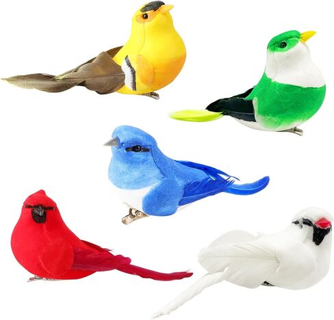 Artificial Birds Fake Birds Foam Realistic Feather Birds Decoration Garden Flower Arrangements and Wedding Decor Wreaths Craft Christmas Tree Ornaments(decor birds-3pcs) in Saudi Arabia