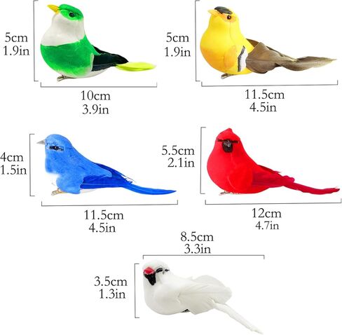 Artificial Birds Fake Birds Foam Realistic Feather Birds Decoration Garden Flower Arrangements and Wedding Decor Wreaths Craft Christmas Tree Ornaments(decor birds-3pcs) in Saudi Arabia