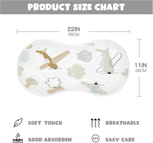 Kigai 4 Pack Burp Cloths for Baby Girls -Cute Airplane in Kindergarten Style Ultra Absorbent Burp Clothes, Newborn Towel - Milk Spit Up Rags -Soft Baby Rags in Saudi Arabia