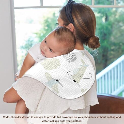 Kigai 4 Pack Burp Cloths for Baby Girls -Cute Airplane in Kindergarten Style Ultra Absorbent Burp Clothes, Newborn Towel - Milk Spit Up Rags -Soft Baby Rags in Saudi Arabia