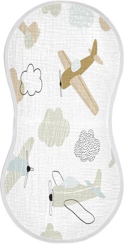 Kigai 4 Pack Burp Cloths for Baby Girls -Cute Airplane in Kindergarten Style Ultra Absorbent Burp Clothes, Newborn Towel - Milk Spit Up Rags -Soft Baby Rags in Saudi Arabia