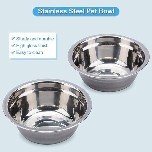 TOPINCN Pet Bowl, Elevated Feeder Stainless Steel Cat Dog Double Puppy Pet Water Food Feeder Dish Bowls with Retro Iron Stand Pet Feeding Drinking Bowls for Small Dogs Cats Puppy Kitty in Saudi Arabia