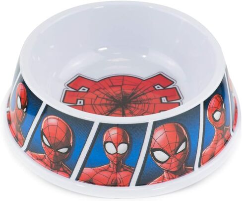 Buckle-Down Dog Food Bowl Spider Man Shattered Spider Spider Man Expression Blocks Blue 16 Ounces, 8.2" x 8.2", (PBWL1-MLM-7.5-SPDBV) in Saudi Arabia