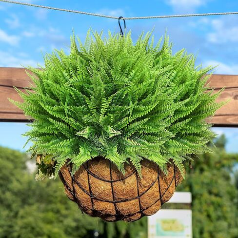 Janinka 40 Pcs Artificial Plants Fake Boston Fern Plastic Fake Ferns Large Faux Ferns for Outdoor Artificial Greenery UV Resistant Plants for Indoor Garden Office Porch Home Decor in Saudi Arabia
