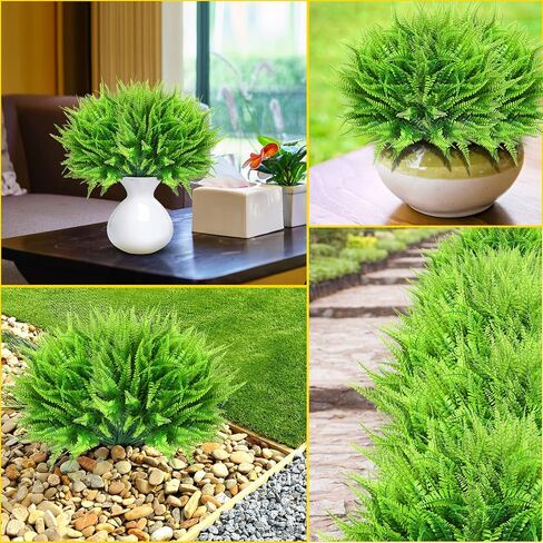 Janinka 40 Pcs Artificial Plants Fake Boston Fern Plastic Fake Ferns Large Faux Ferns for Outdoor Artificial Greenery UV Resistant Plants for Indoor Garden Office Porch Home Decor in Saudi Arabia