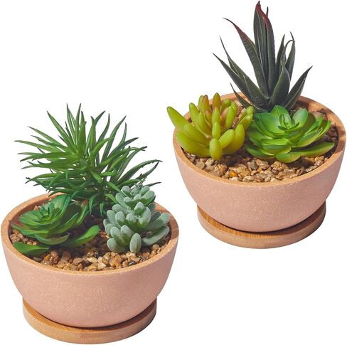 مجموعة من 2 نباتات عصارية صناعية في الاواني لغرفة النوم وغرفة المعيشة والمكتب والرف والحمام من ريفسبور in Kuwait