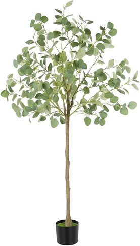 melos Artificial Eucalyptus Tree 5FT Tall Faux Skinny Plant for Decor Indoor Fake Potted Eucalyptus Silk Tree for Modren Home Office Living Room Floo in Kuwait