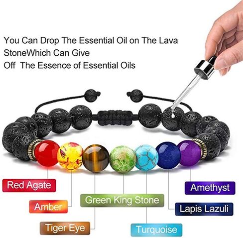 Jewdreamer 12 قطعة سوار الخرز للنساء والرجال الحمم البركانية شقرا النفط حجر الناشر أساور اليوغا الروائح العلاجية الأساسية الحجر الطبيعي سوار العين الشريرة 8 مم in Kuwait
