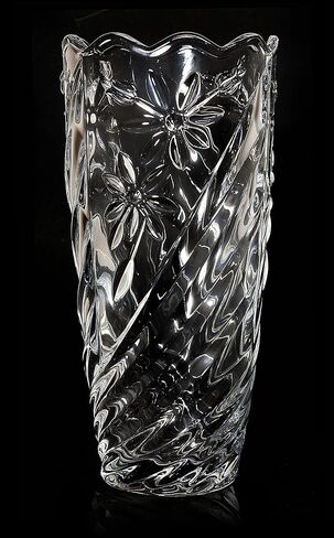 مزهرية كريستالية شفافة، بارتفاع 30.48 سم، للزهور والديكور، تصميم الأوركيد، قطعة لامعة جميلة ومناسبة لجميع المناسبات، مثالية كهدية، in Kuwait