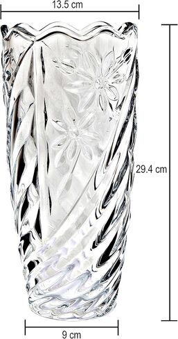 مزهرية كريستالية شفافة، بارتفاع 30.48 سم، للزهور والديكور، تصميم الأوركيد، قطعة لامعة جميلة ومناسبة لجميع المناسبات، مثالية كهدية، in Kuwait