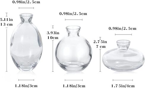 Glass Bud Vases, Set of 6 Green Vases for Flowers Small Flower Vases in Bulk for Wedding Centerpieces Floral Arrangements Living Room Home Decoration in Kuwait