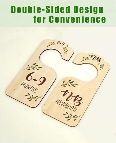 Baby Closet Dividers, Hanging Wooden Double-Sided Nursery Decor Closet Dividers for Baby Clothes, Baby Clothes Dividers for Newborn to 24 Months Size Clothes in Saudi Arabia