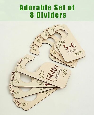 Baby Closet Dividers, Hanging Wooden Double-Sided Nursery Decor Closet Dividers for Baby Clothes, Baby Clothes Dividers for Newborn to 24 Months Size Clothes in Saudi Arabia