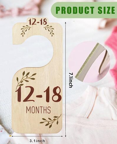Baby Closet Dividers, Hanging Wooden Double-Sided Nursery Decor Closet Dividers for Baby Clothes, Baby Clothes Dividers for Newborn to 24 Months Size Clothes in Saudi Arabia