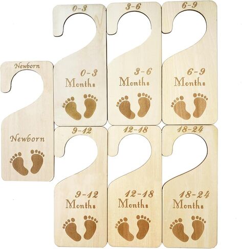Baby Closet Dividers, Hanging Wooden Double-Sided Nursery Decor Closet Dividers for Baby Clothes, Baby Clothes Dividers for Newborn to 24 Months Size Clothes in Saudi Arabia