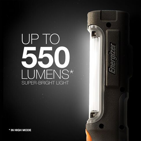 مصباح يدوي إنرجايزر HC-550 LED، ضوء عمل مغناطيسي LED مقاوم للماء، ضوء فلاش مع بطاريات AA متضمنة، عبوة من 1 in Kuwait