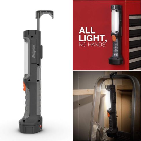 مصباح يدوي إنرجايزر HC-550 LED، ضوء عمل مغناطيسي LED مقاوم للماء، ضوء فلاش مع بطاريات AA متضمنة، عبوة من 1 in Kuwait
