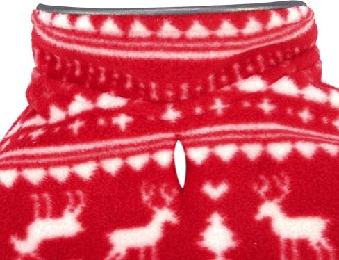 Mogoko Christmas Reversible Dog Sweater Safety Reflective Cat Cold Weather Coats Pet Jacket with Harness/Leash Hole for Puppy Small Dog Cat Red in Saudi Arabia