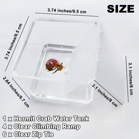 خزان مياه لسلطعون الناسك مع منحدر للتسلق، العاب تسلق السلطعون الناسك، مجموعة مستلزمات حوض السمك في المياه المالحة، ملحقات قفص لسلطعون الناسك الصغير والمتوسط in Kuwait