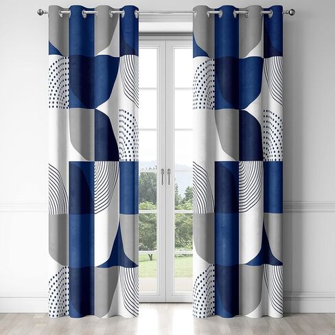 ستائر نافذة هندسية زرقاء من بيكمان، بطول 84 انش in Kuwait