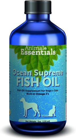 زيت السمك أوشن سوبريم من Animal Essentials للكلاب والقطط، 16 أونصة - زيت السمك أوميغا 3 للبشرة والفرو الصحيين in Kuwait