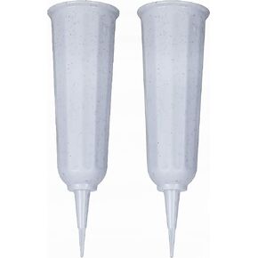 Black Duck Brand Set of 2 Green Cemetery Vases - 9.75"x3" Including Stake - Green to Blend with Turf (Green, 2)