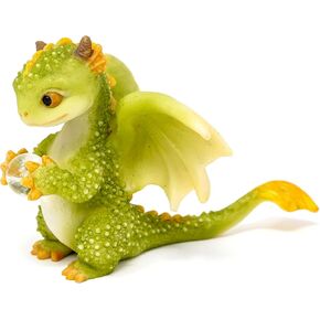 Top Collection Rex The Green Dragon - Mini Collectible Fantasy Figurine (Crystal Orb) in Kuwait
