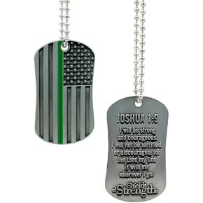دروع القوة العسكرية الرفيعة ذات الخط الأخضر قلادة علامة الكلب - جوشوا 1:9 in Kuwait