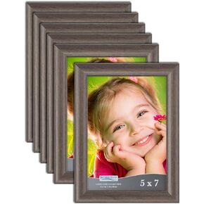إطارات صور Icona Bay مقاس 5 × 7 (13 × 18 سم) (بني هيكوري، 12 حزمة)، إطارات صور معاصرة مقاس 5 × 7، إطارات خشبية مركبة للجدران أو سطح الطاولة، مجموعة ليكلاند